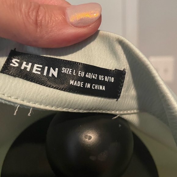 Shein two-piece sage green outfit.  Pants run small. Never worn. - Picture 3 of 3